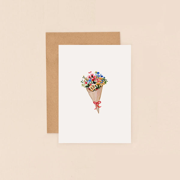 Brown Paper Bouquet Card