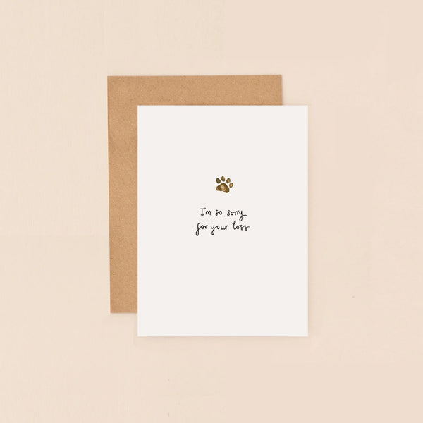 Paw Print Sorry For Your Loss Card