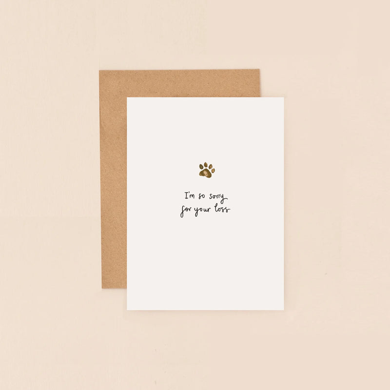 Paw Print Sorry For Your Loss Card