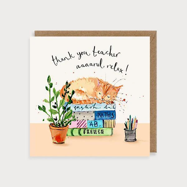 Thank You Teacher Cat Card