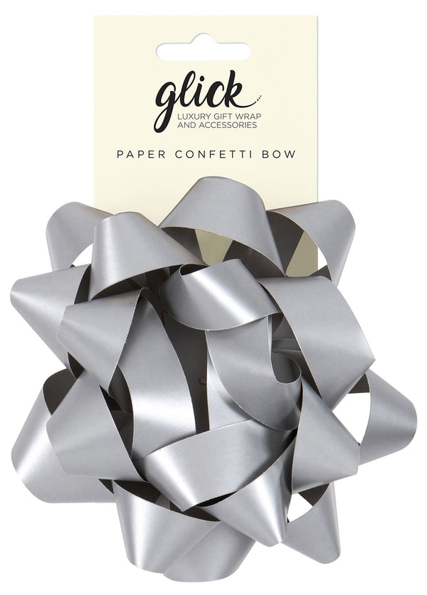 Bow Paper Confetti Silver