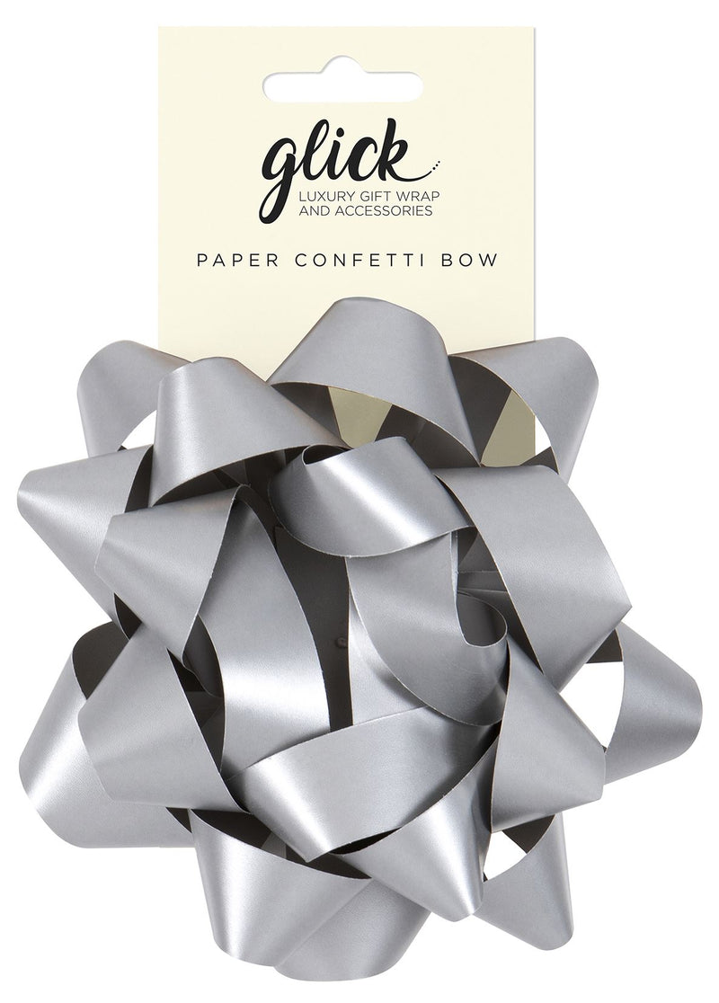 Bow Paper Confetti Silver