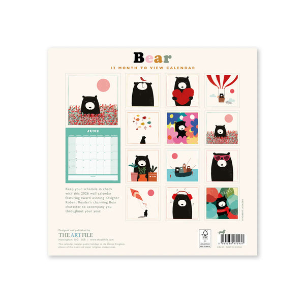 Bear 12-Month Wall Calendar