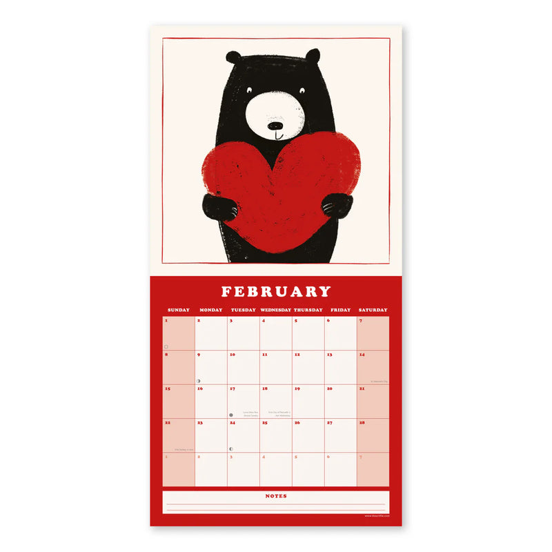 Bear 12-Month Wall Calendar