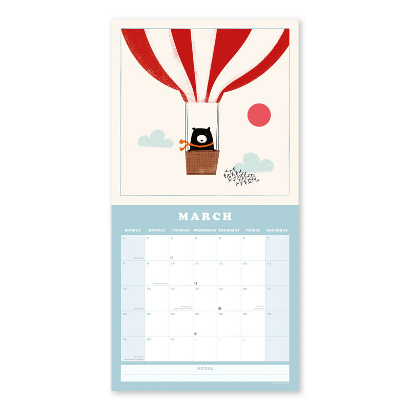 Bear 12-Month Wall Calendar
