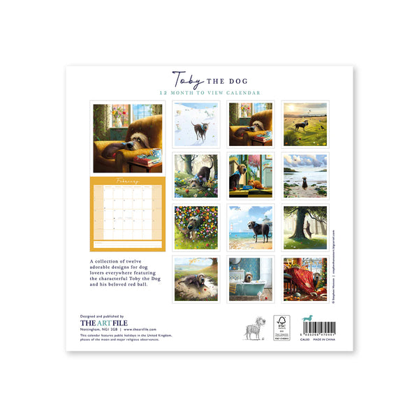 Toby The Dog 12 Month Wall Calendar 2026