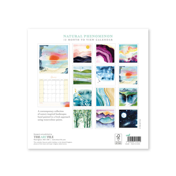 Natural Phenomenon 12 month Wall Calendar 2026