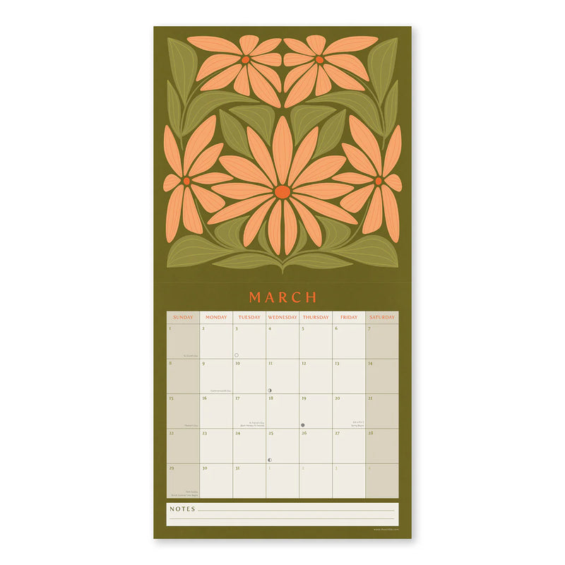 Flower Market 12-Month Wall Calendar 2026