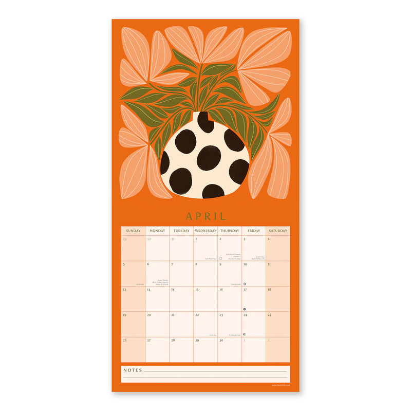 Flower Market 12-Month Wall Calendar 2026