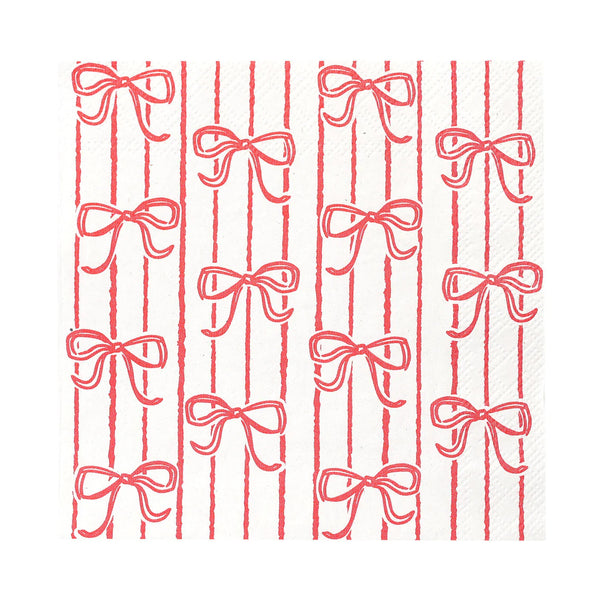 Candy Christmas Bow Paper Napkins - 20 Pack