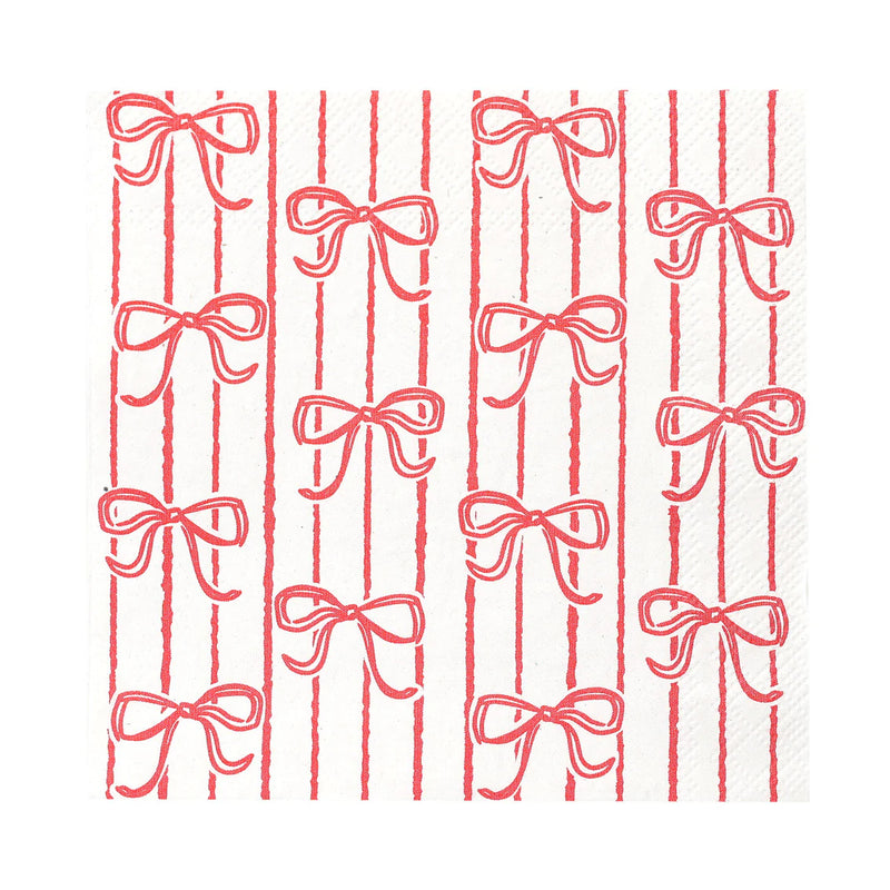 Candy Christmas Bow Paper Napkins - 20 Pack