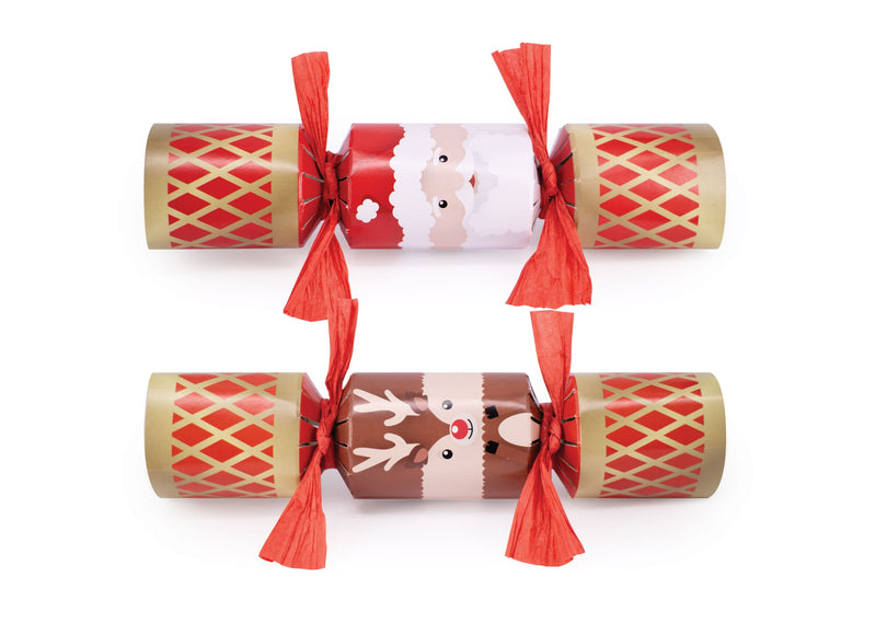 Mini Santa and Reindeer 6″ Crackers - Pack Of 6