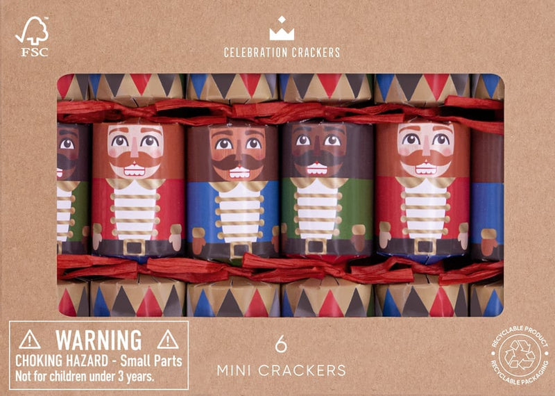 Mini Nutcracker 6″ Crackers - Pack Of 6