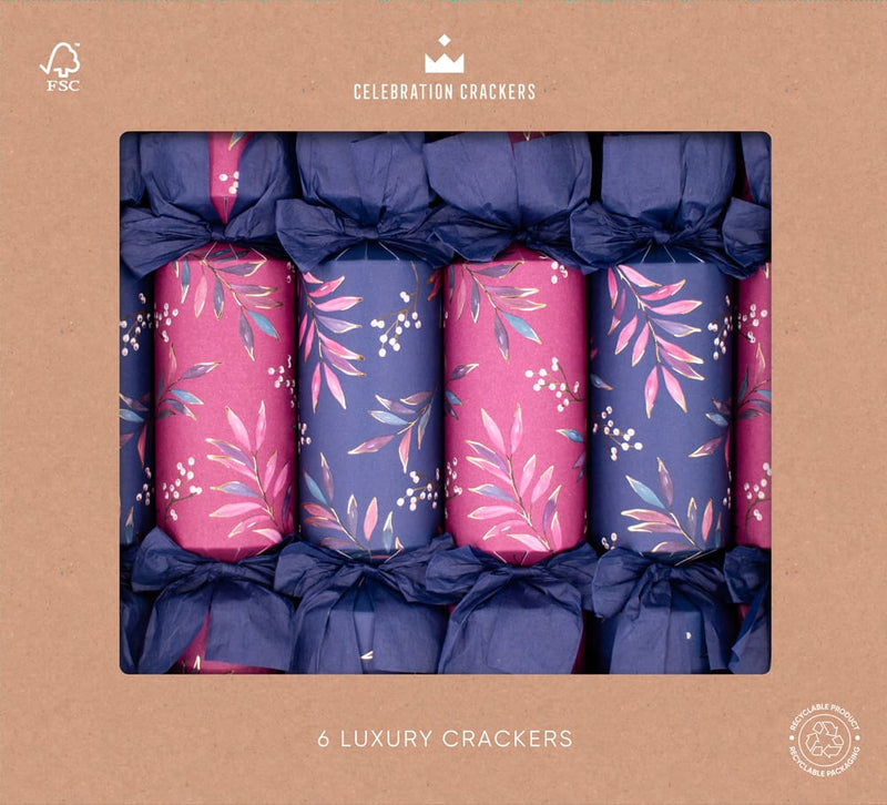 Jewelled Sprig 13″ Crackers - Pack Of 6