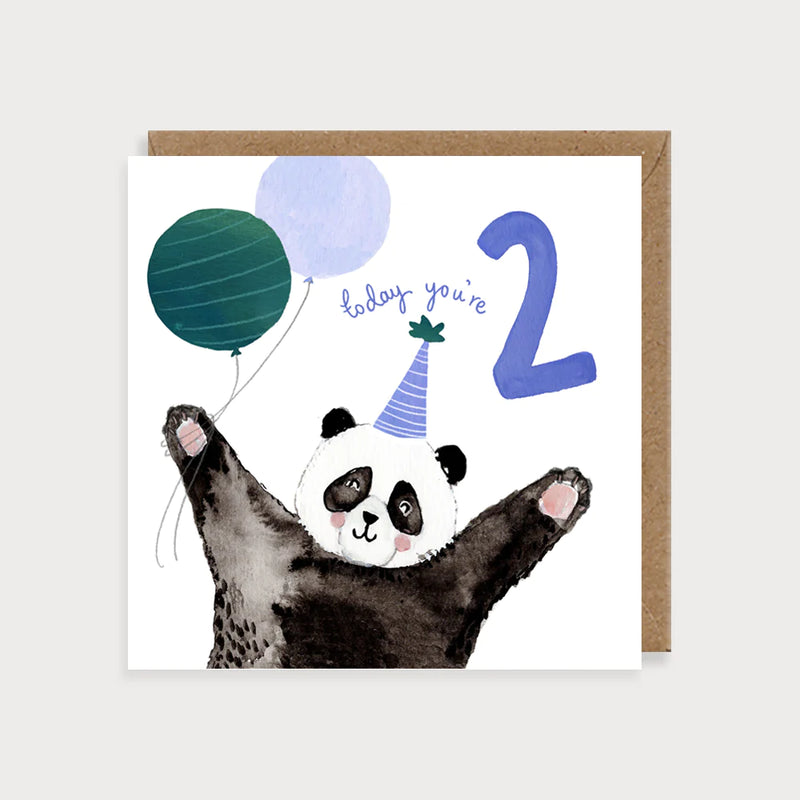 Age 2 Panda Birthday Card