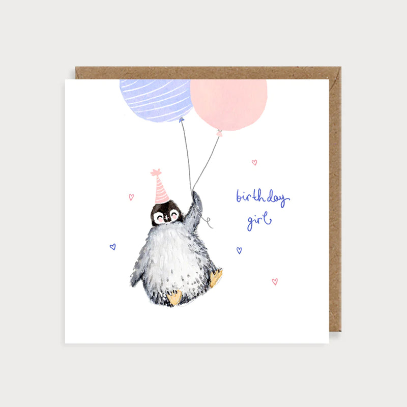 Birthday Girl Penguin Card