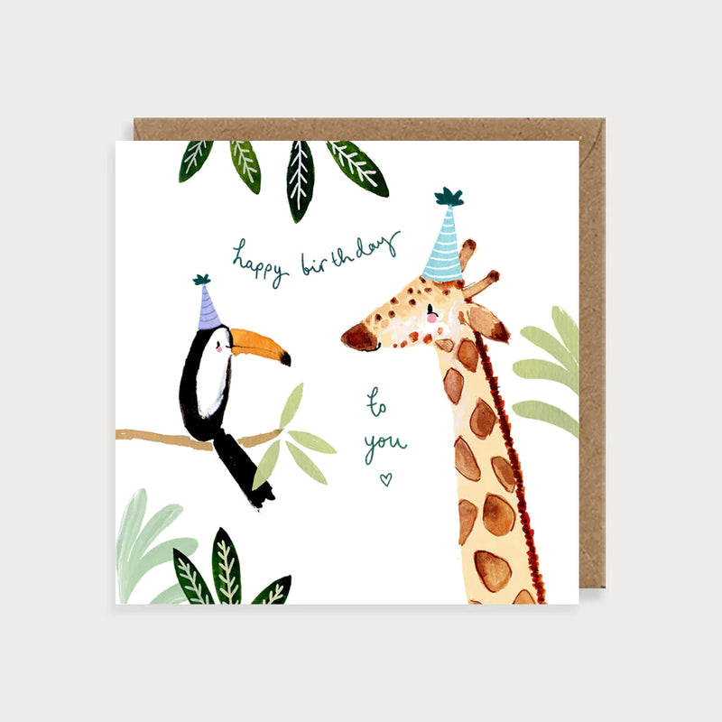 Toucan & Giraffe Birthday Card