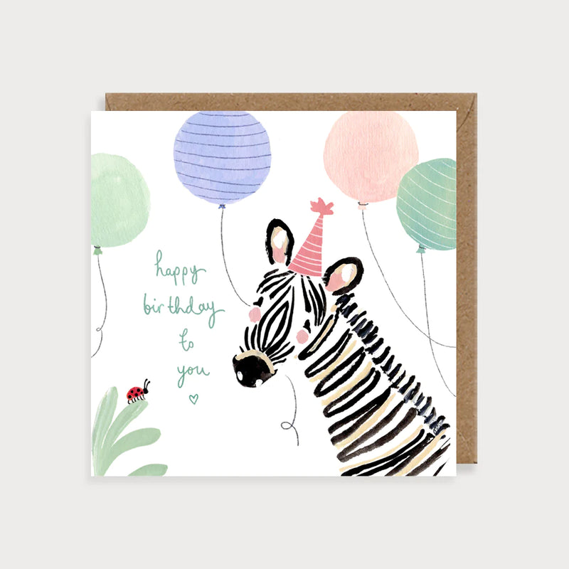 Zebra Happy Birthday To You Card