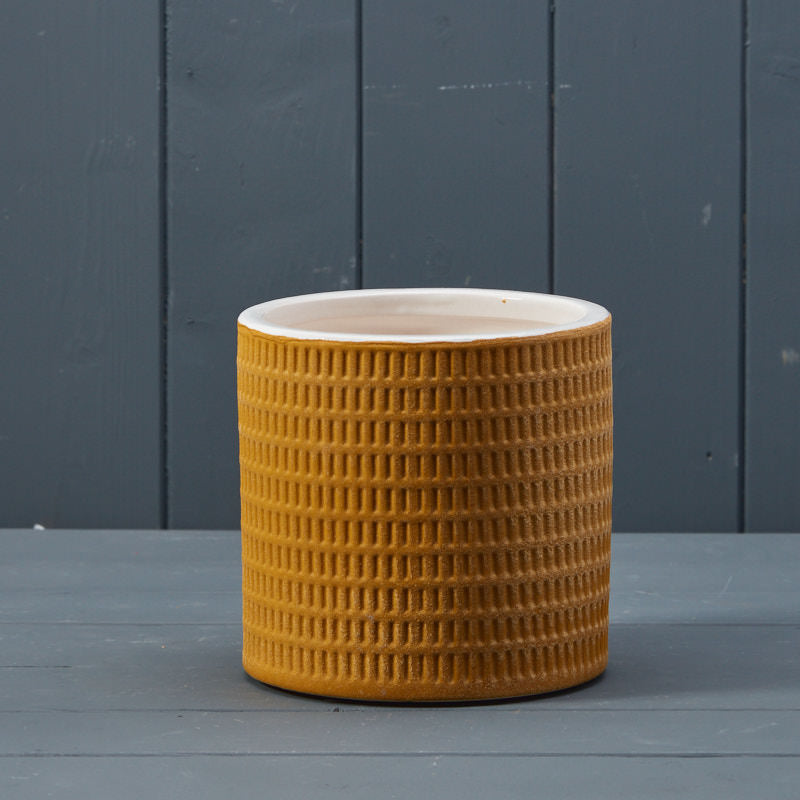 Yellow Ceramic Pot - 14cm