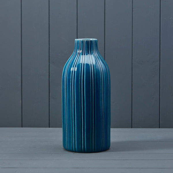 Tall Blue Ceramic Vase