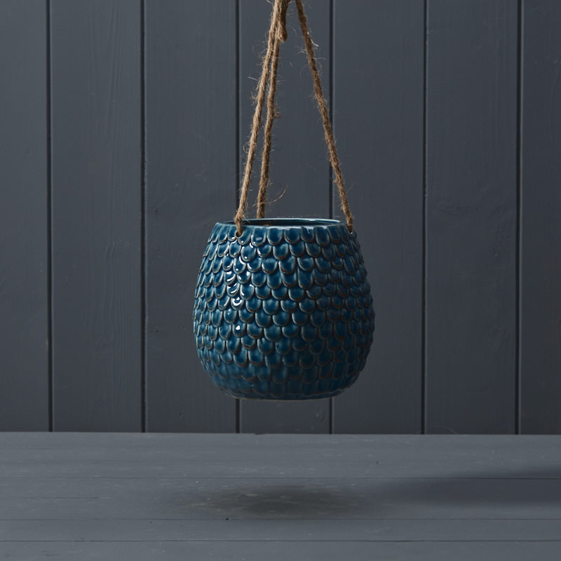 Bohemian Blue Hanging Pot