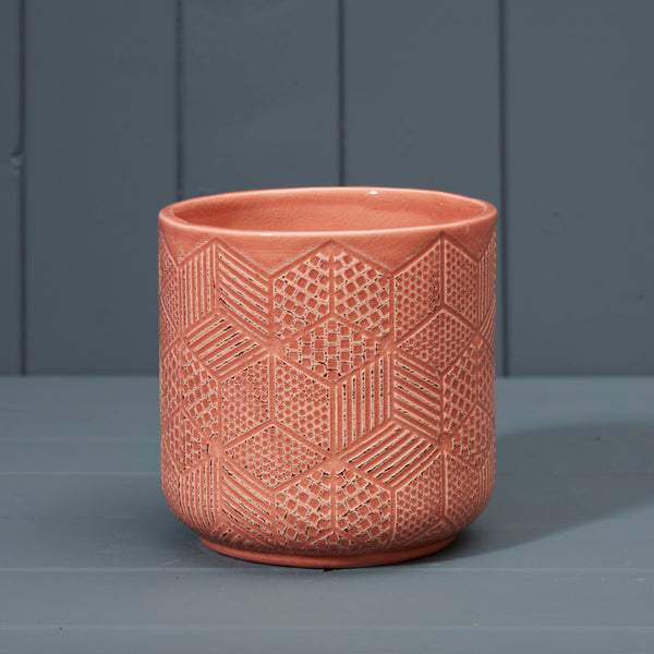 Pink Retro Design Ceramic Pot