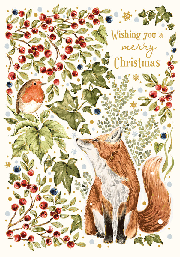 Merry Christmas Fox & Robin Card