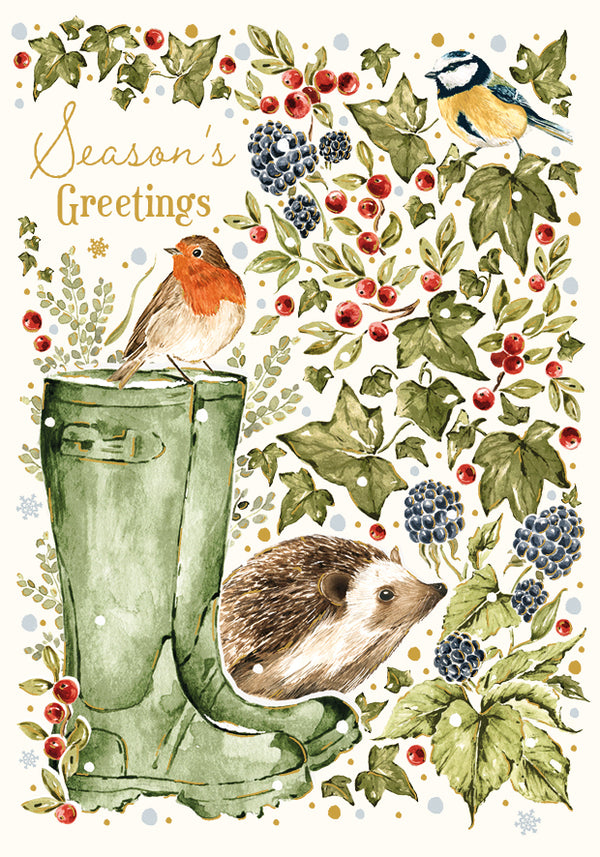 Season's Greetings Robin & Wellies