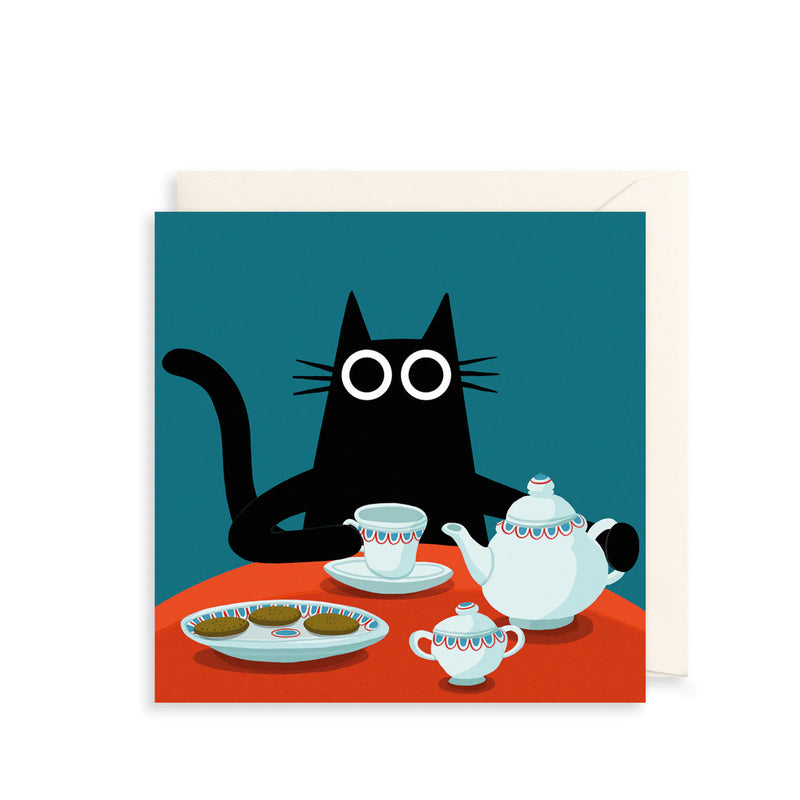 Cat Tea Party Card