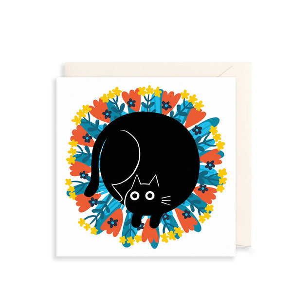 Cat Nap Flowers Card