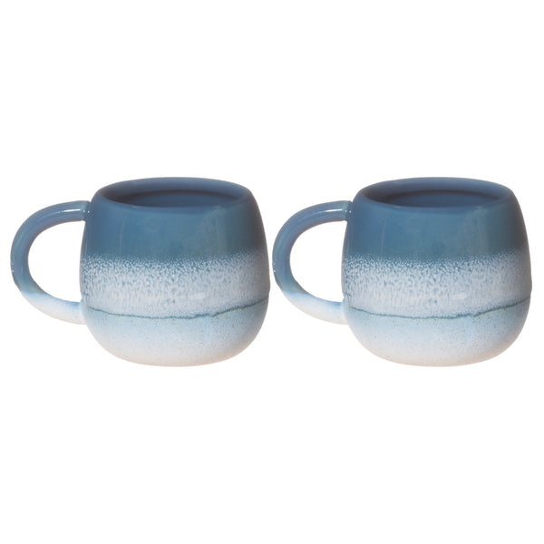 Mojave Glaze Espresso Blue Mug - Set Of 2