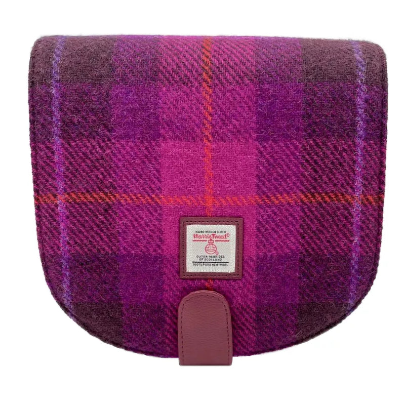 Harris Tweed Cross Body Bag- Purple Check