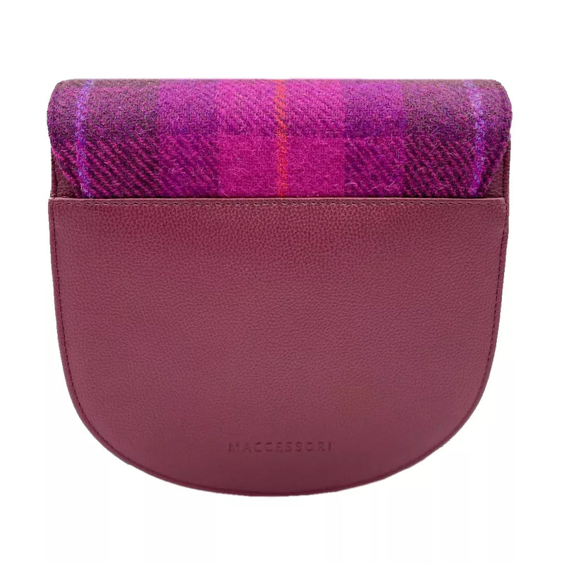 Harris Tweed Cross Body Bag- Purple Check