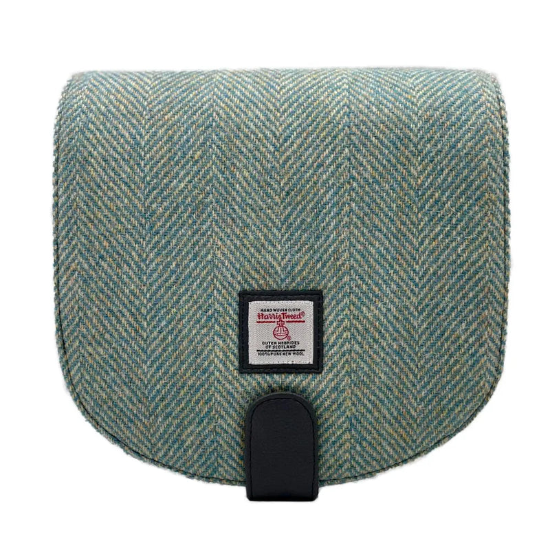 Harris Tweed Cross Body Bag- Turquoise Herringbone