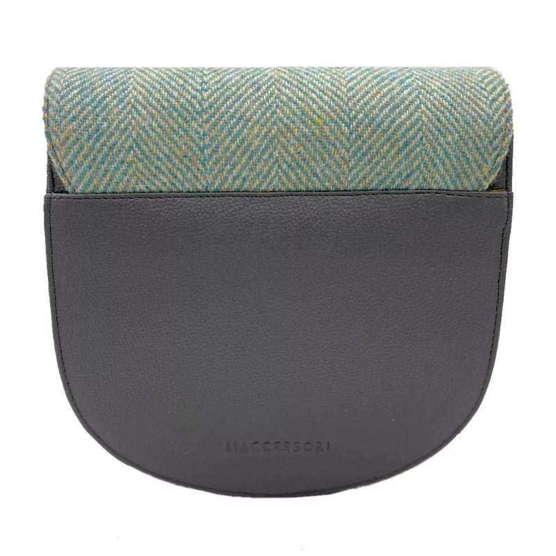 Harris Tweed Cross Body Bag- Turquoise Herringbone