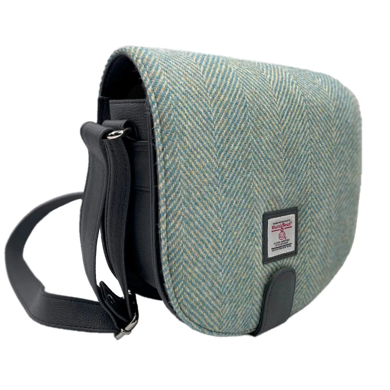 Harris Tweed Cross Body Bag- Turquoise Herringbone