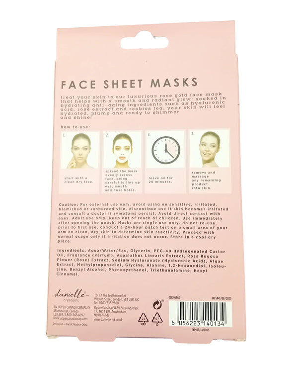 Rose Gold Shimmer Face Masks
