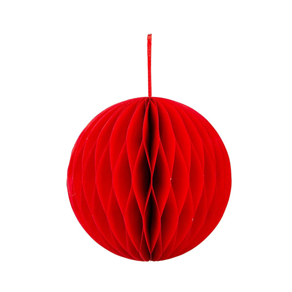 Red Card Honeycomb Ball Decoration - Large