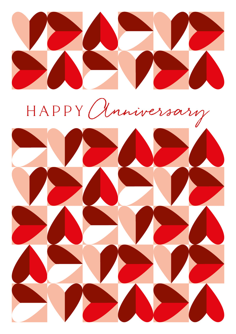 Hearts Happy Anniversary Card