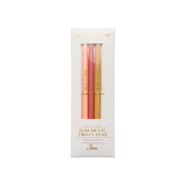 Slim Metal Twisty Pens - Sass Set