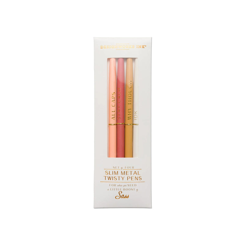 Slim Metal Twisty Pens - Sass Set