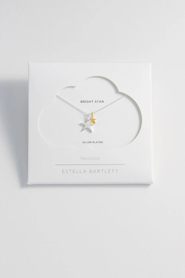 Two Tone Double Star Necklace