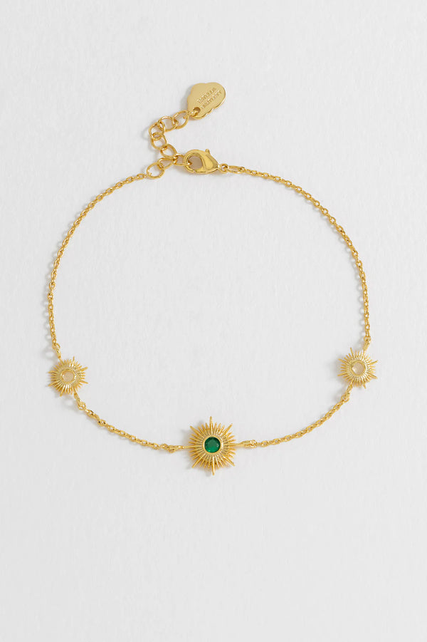 Multi Sunburst Green Bracelet