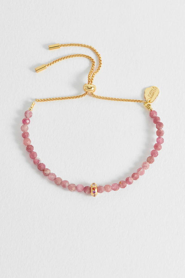 Pink Tourmaline Disc Amelia Bracelet