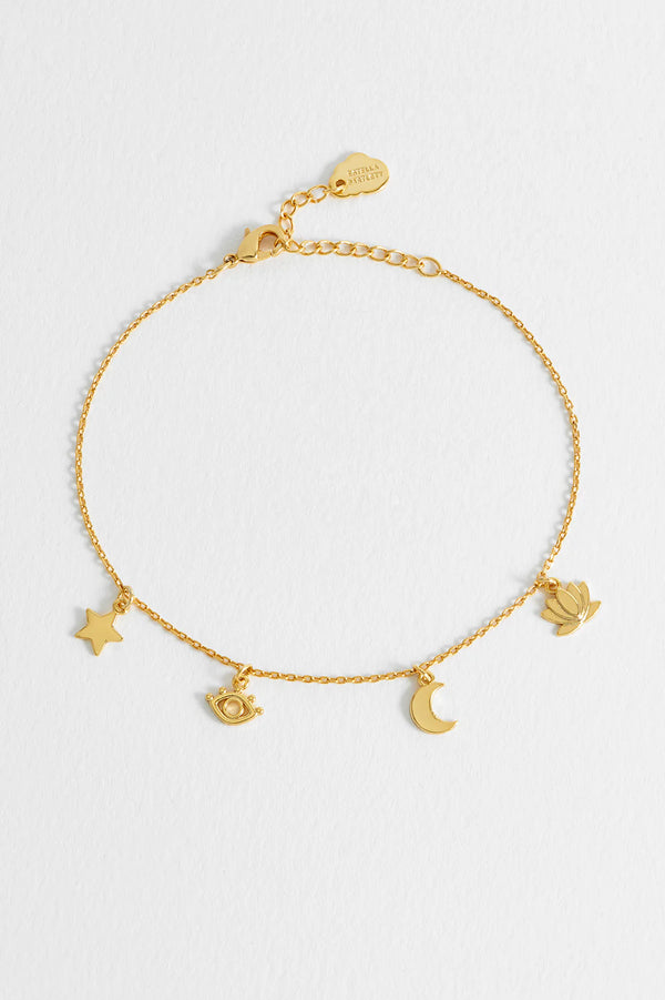 Evil Eye, Moon & Stars Charm Bracelet
