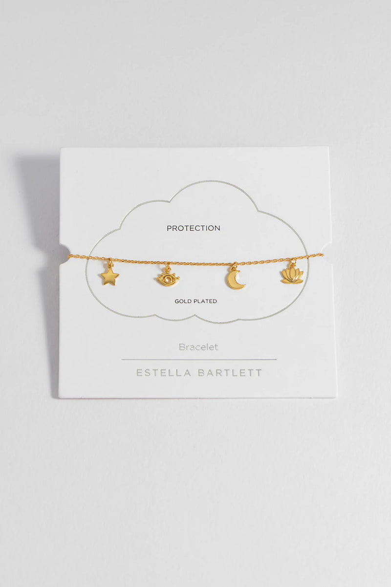 Evil Eye, Moon & Stars Charm Bracelet