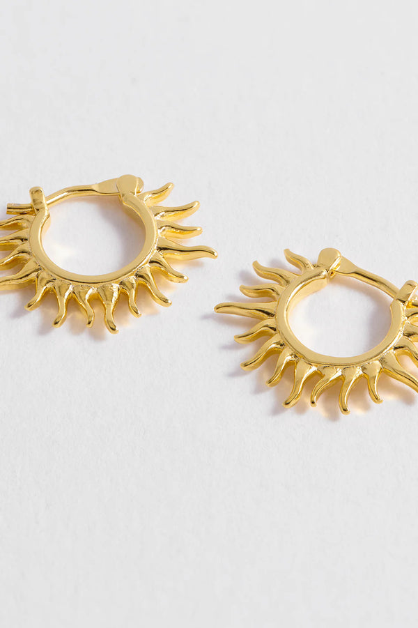 Sun Huggie Hoop Earrings