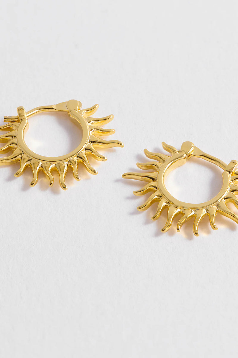 Sun Huggie Hoop Earrings