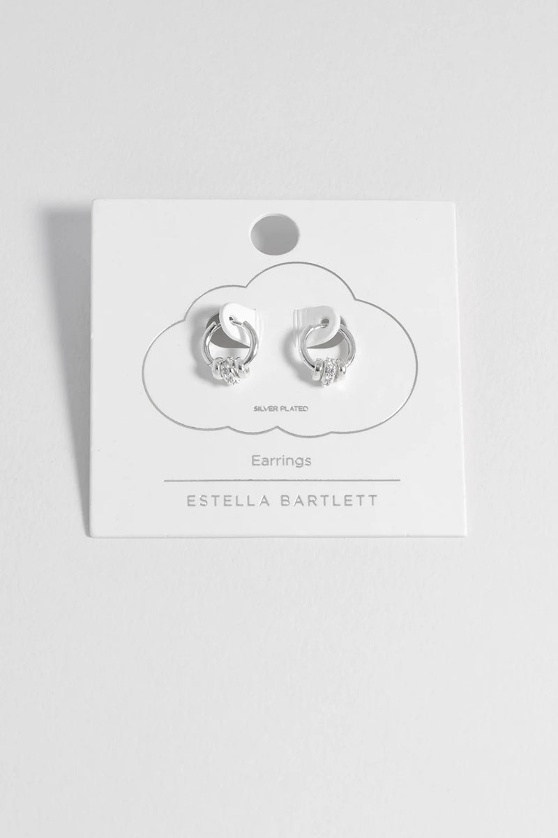 Silver Triple Disc Hoop Earrings