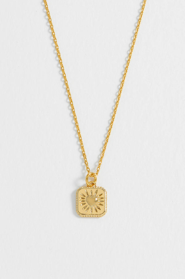 Bobble Heart Tablet Necklace